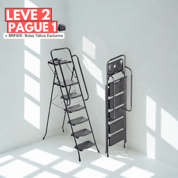 [Leve 2 Pague 1] Escada Evolut 100% Antiderrapante + BRINDE: Bolsa MultiTarefa