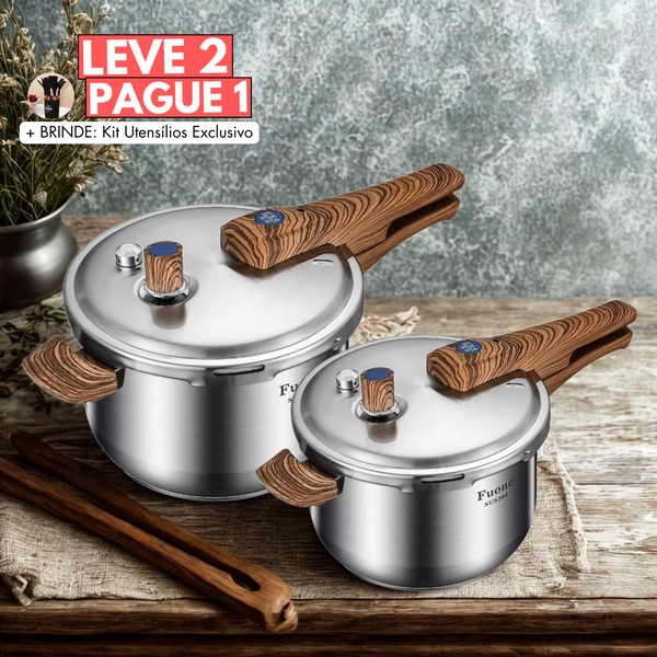[Leve 2 Pague1] Panela de Pressão Royal Inox - Blindada Contra Explosões + BRINDE: Kit Utensílios