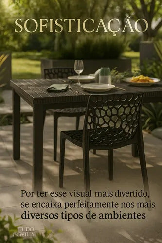Conjunto Mesa Jantar Moderna 120x90 Industrial + 4 Cadeiras