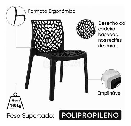 Conjunto Mesa Jantar Moderna 120x90 Industrial + 4 Cadeiras