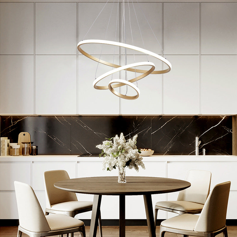 Lustre Pendente Circular Triplo em LED