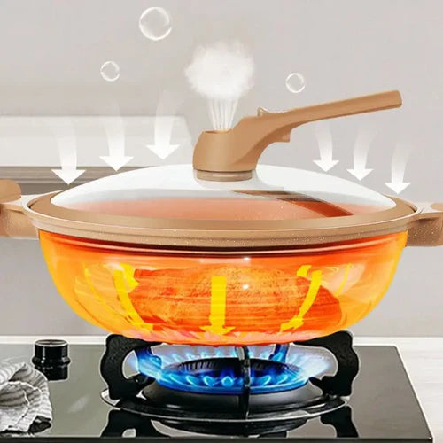 [Leve 2 Pague 1] Frigideira Moc de Cerâmica Multifunções 8 em 1 à Prova de Explosões + BRINDE: Kit Utensílios